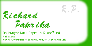 richard paprika business card